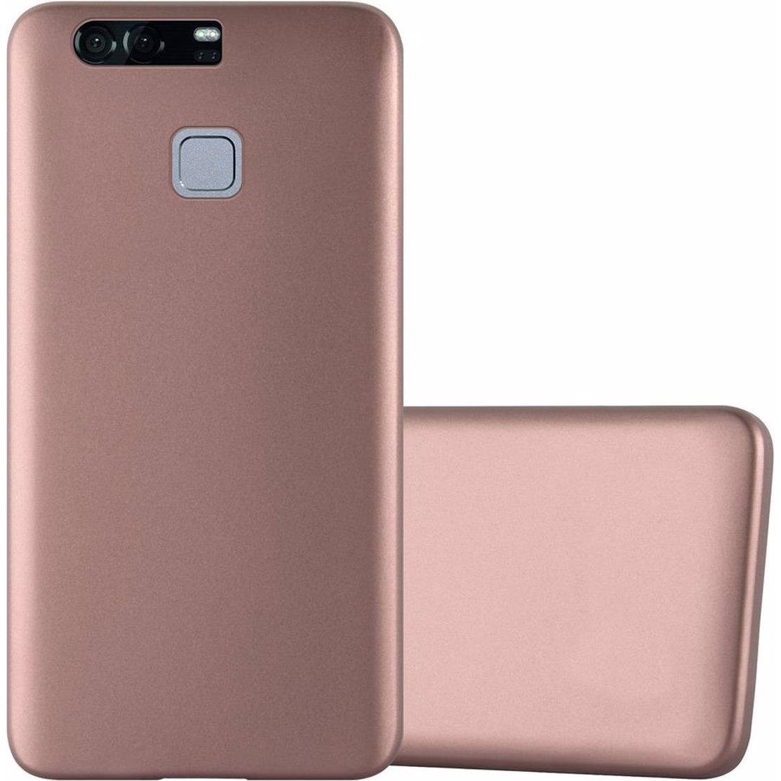 Cadorabo TPU Matt Metallic Cover (Huawei P9 Plus), Smartphone Hülle, Rosa