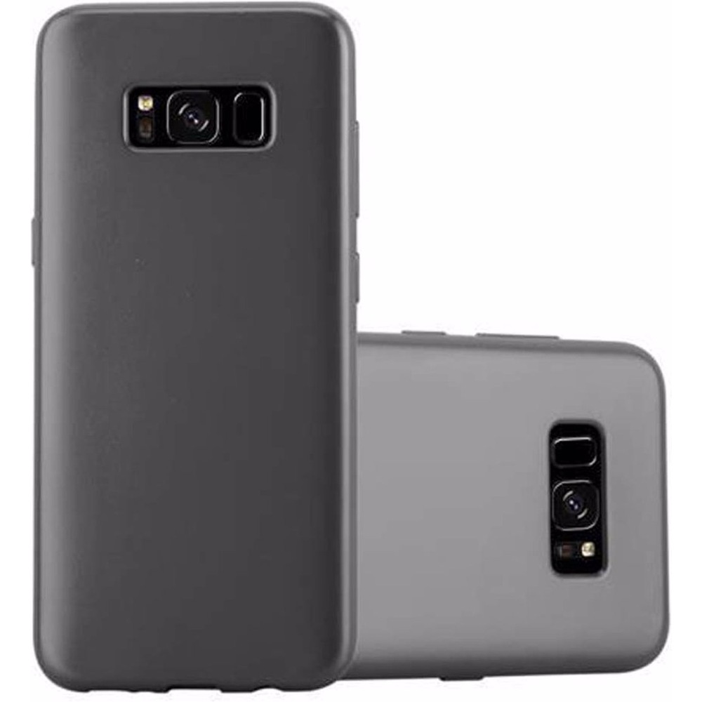 Cadorabo TPU Matt Metallic Cover (Samsung Galaxy S8+), Smartphone Hülle, Grau