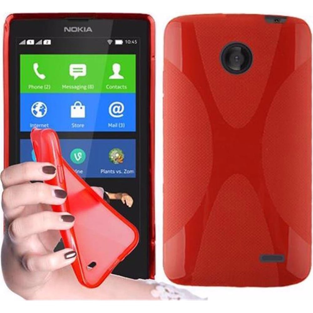 Cadorabo TPU X-Line Cover (Nokia X6), Smartphone Hülle, Rot