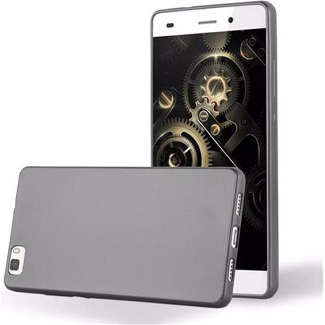 Cadorabo TPU Matt Metallic Cover (Huawei P8 Lite), Smartphone Hülle, Grau
