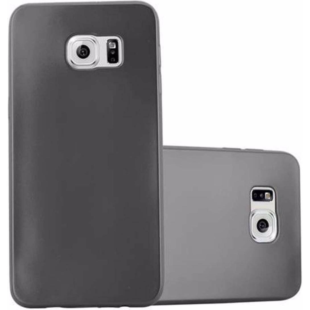 Cadorabo TPU Matt Metallic Cover (Samsung Galaxy S6 Edge), Smartphone Hülle, Grau