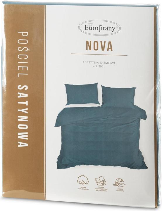 Actual product image Eurofirany EUROFIRANA NOVA bed linen set made of high-quality cotton sateen, single-coloured, 220 x 200 cm (Bedding set, 220 x 200 cm)