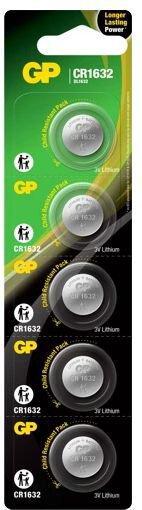 GP Batteries CR1632 Batterie (5 Stk., CR1632, 140 mAh)