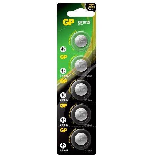 GP Batteries Batteria CR1632 (5 pz., CR1632, 140 mAh), Batterie + pile