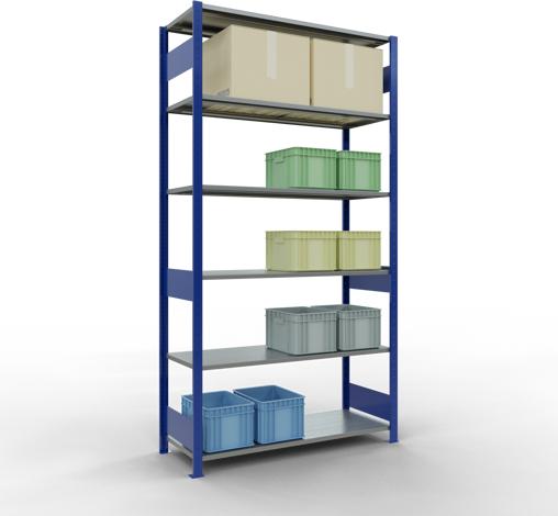 Immagine prodotto Schulte Lagertechnik Sistema di scaffalature di base senza viti MULTIplus150 con ripiani di lunghezza