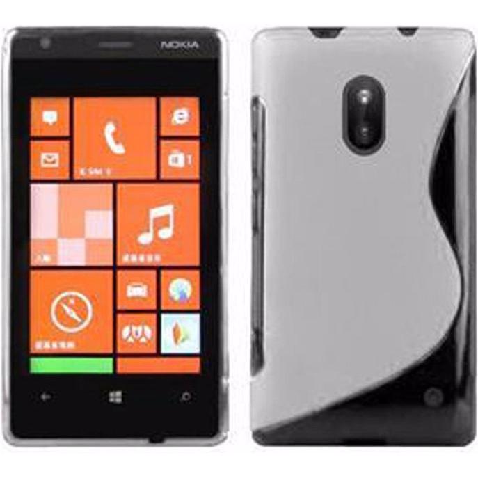 Cadorabo TPU S-Line Cover (Nokia Lumia 620), Smartphone Hülle, Transparent