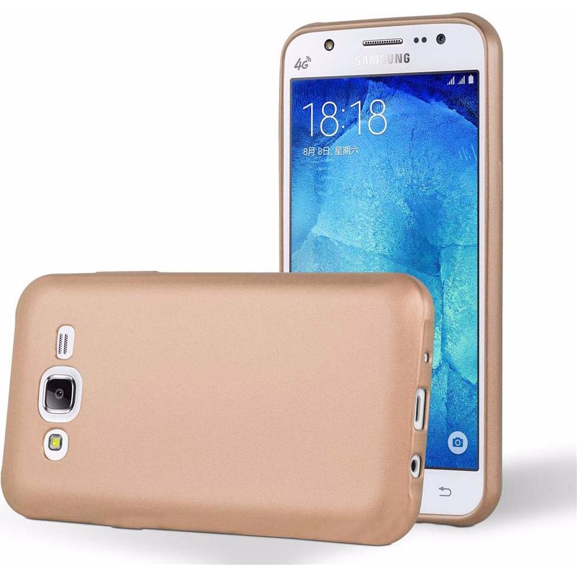 Cadorabo TPU Matt Metallic Cover (Samsung Galaxy J5 (2015)), Smartphone Hülle, Rosa