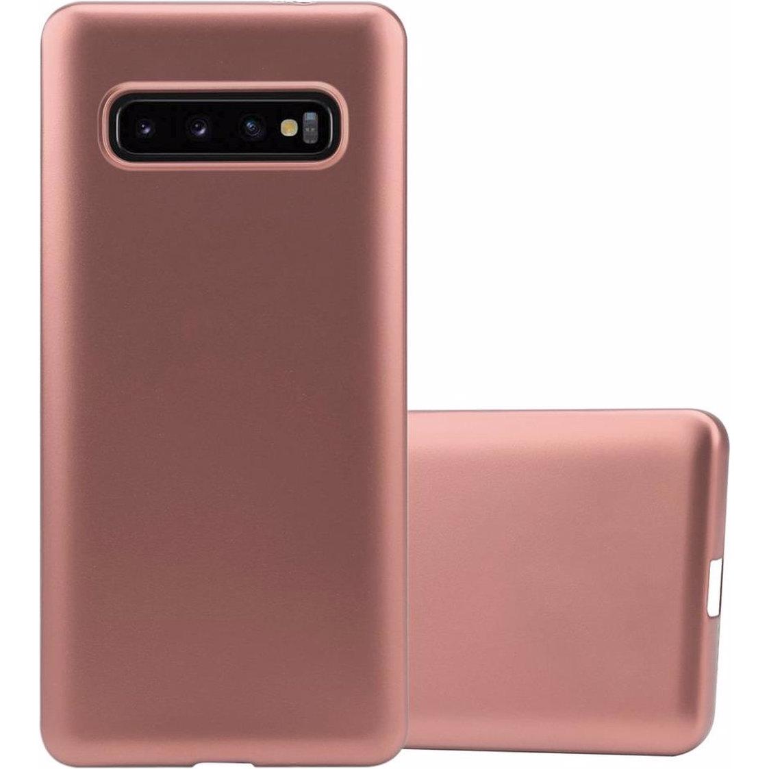 Cadorabo TPU Matt Metallic Cover (Samsung Galaxy S10+), Smartphone Hülle, Rosa