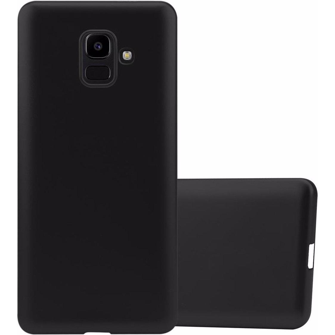 Cadorabo TPU Matt Metallic Cover (Samsung Galaxy J6 (2018)), Smartphone Hülle, Schwarz
