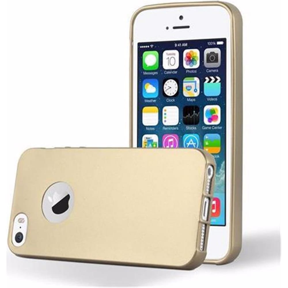 Cadorabo TPU Matt Metallic Cover (Apple iPhone 5), Smartphone Hülle, Gold