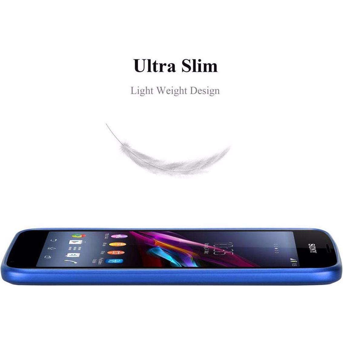 Thumbnail - Cadorabo TPU Matt Metallic Cover (Sony Xperia E1), Smartphone Hülle, Blau