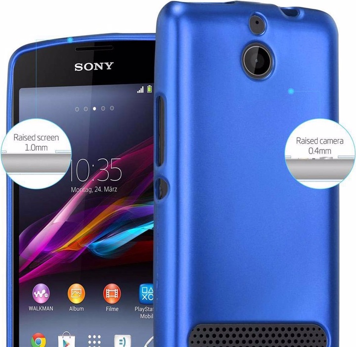 Actual product image Cadorabo TPU Matt Metallic Cover (Sony Xperia E1)