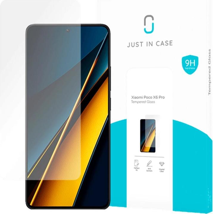 Actual product image Just in Case Tempered glass clear screen protector Poco X6 Pro (1 pcs., Xiaomi Poco X6 Pro)