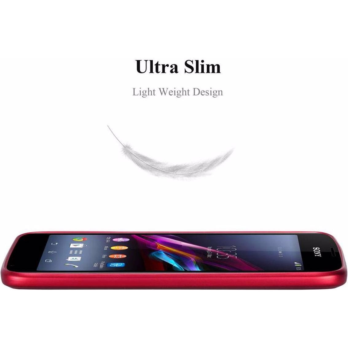 Thumbnail - Cadorabo TPU Matt Metallic Cover (Sony Xperia E1), Smartphone Hülle, Rot