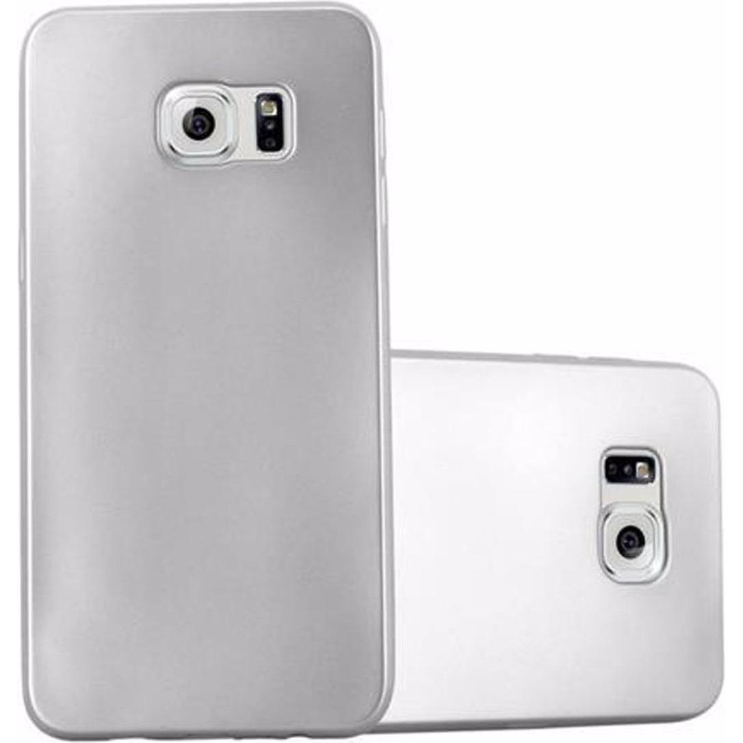 Cadorabo TPU Matt Metallic Cover (Samsung Galaxy S6 Edge), Smartphone Hülle, Silber