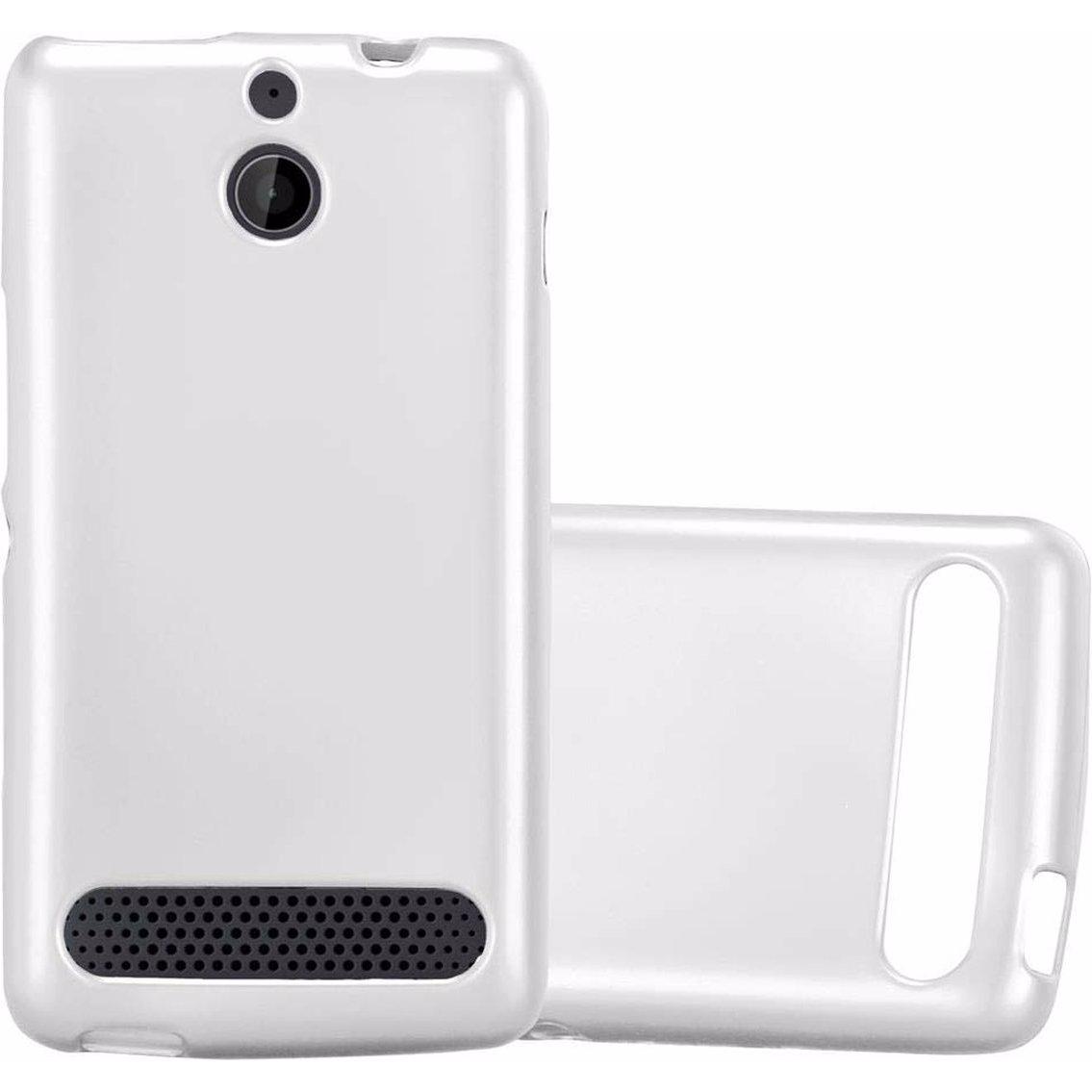 Cadorabo TPU Matt Metallic Cover (Sony Xperia E1), Smartphone Hülle, Silber