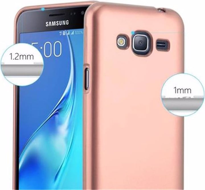 Actual product image Cadorabo TPU Matt Metallic Cover (Samsung Galaxy J3 (2016))