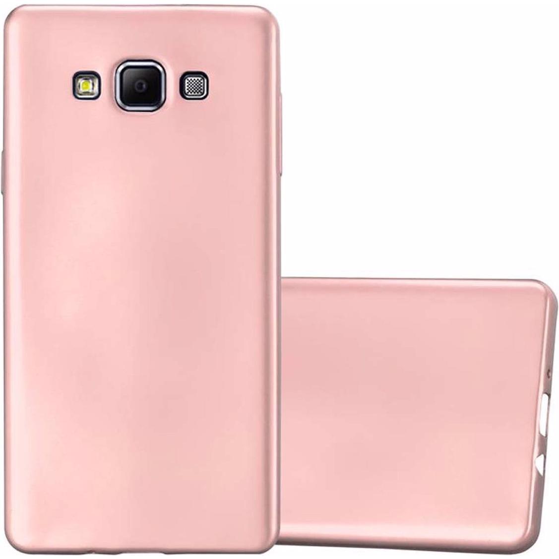 Cadorabo TPU Matt Metallic Cover (Samsung Galaxy A7), Smartphone Hülle, Rosa