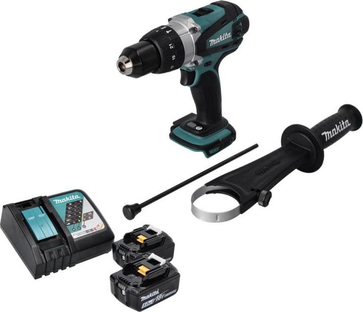 Produktbild Makita DHP 458 RT Akku Schlagbohrschrauber 18 V 91 Nm + 2x Akku 5,0 Ah + Ladegerät (Akkubetrieb)