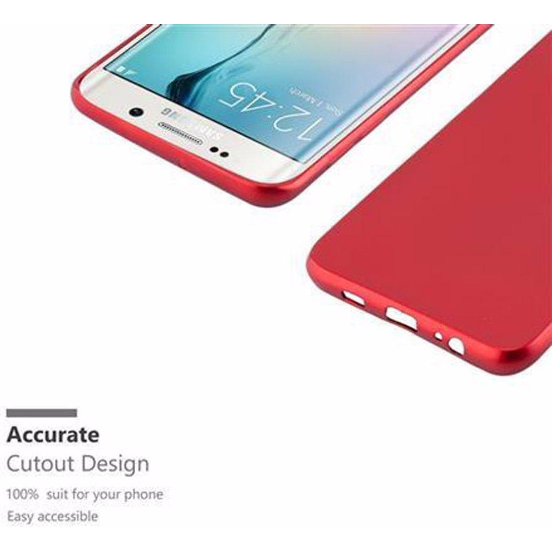 Thumbnail - Cadorabo TPU Matt Metallic Cover (Samsung Galaxy S6 Edge), Smartphone Hülle, Rot
