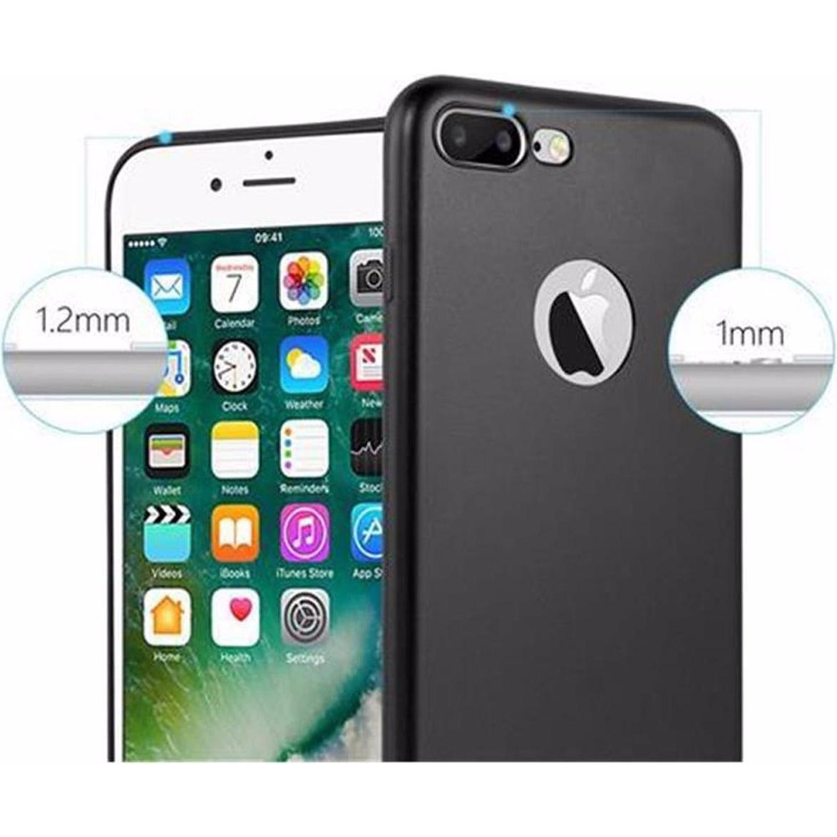 Thumbnail - Cadorabo TPU Matt Metallic Cover (Apple iPhone 8 Plus), Smartphone Hülle, Schwarz