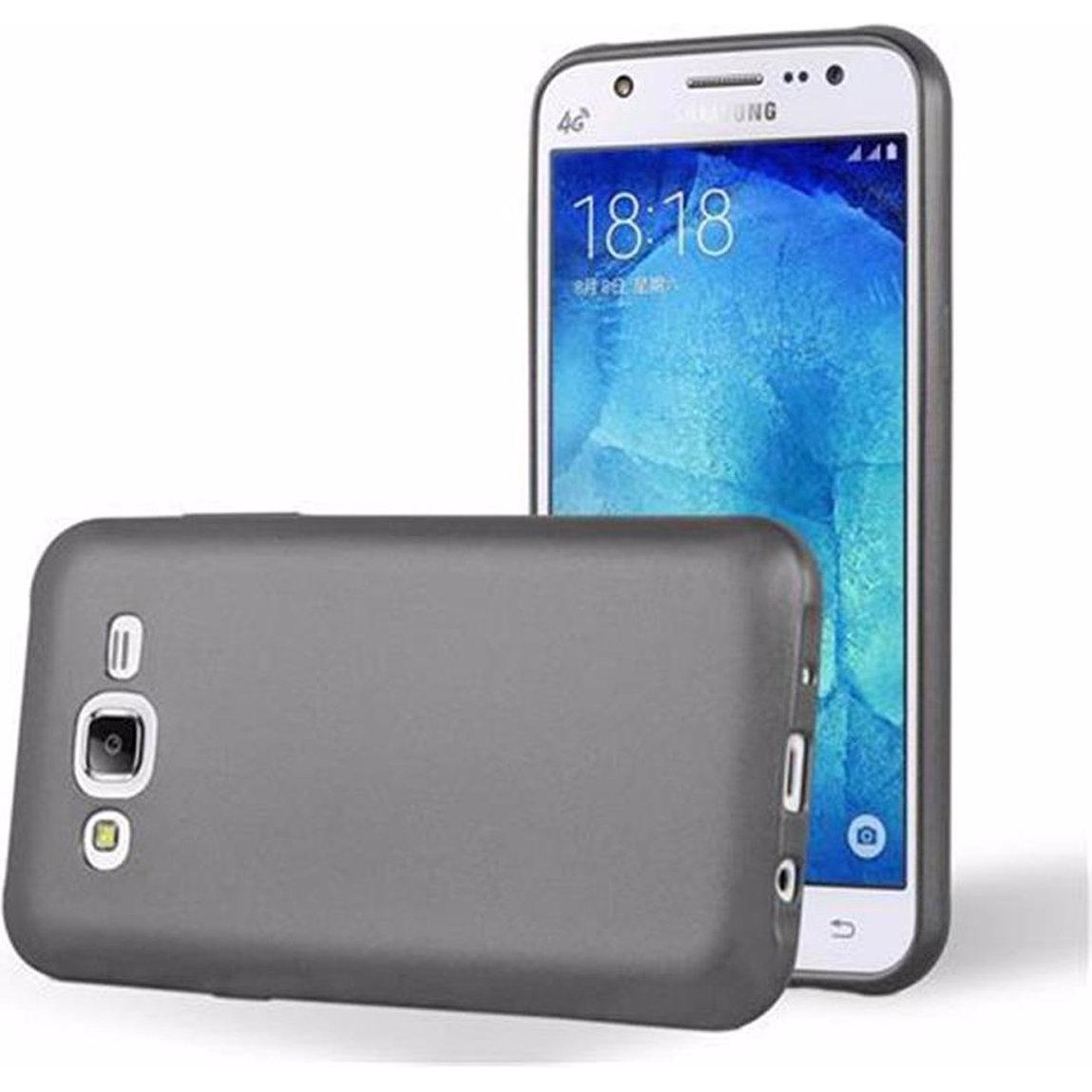 Cadorabo TPU Matt Metallic Cover (Samsung Galaxy J5 (2015)), Smartphone Hülle, Grau