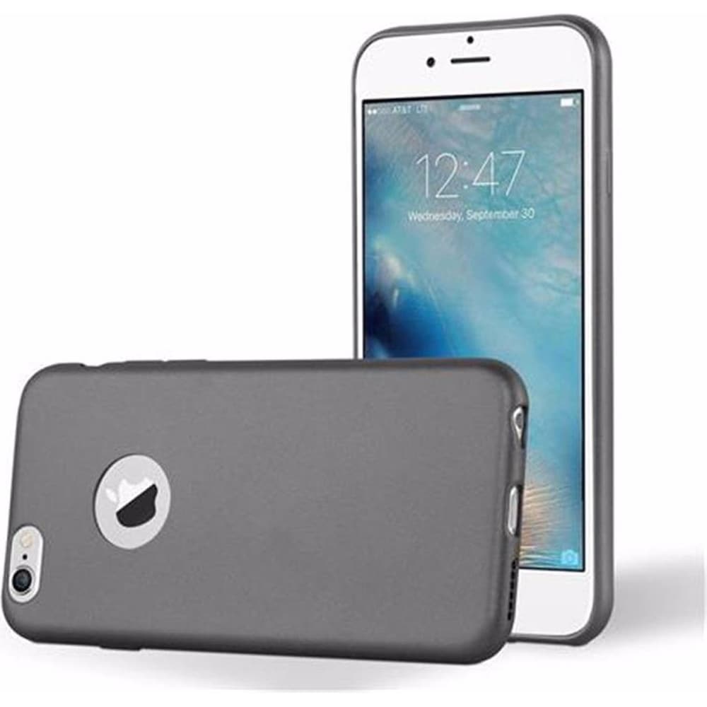 Cadorabo TPU Matt Metallic Cover (iPhone 6s+, iPhone 6+), Smartphone Hülle, Grau