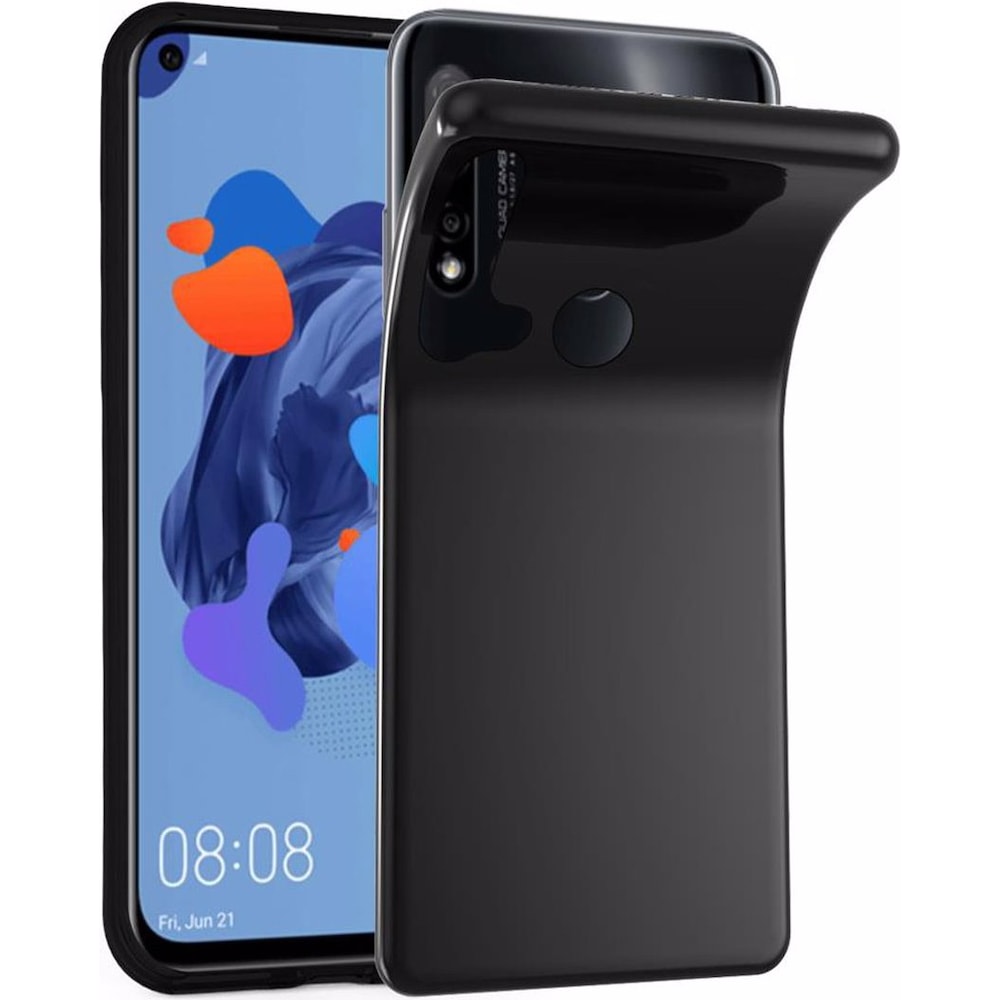 Cadorabo TPU Ultra Slim AIR Cover (Huawei Nova 5i, Huawei P20 Lite (2019)), Smartphone Hülle, Schwarz