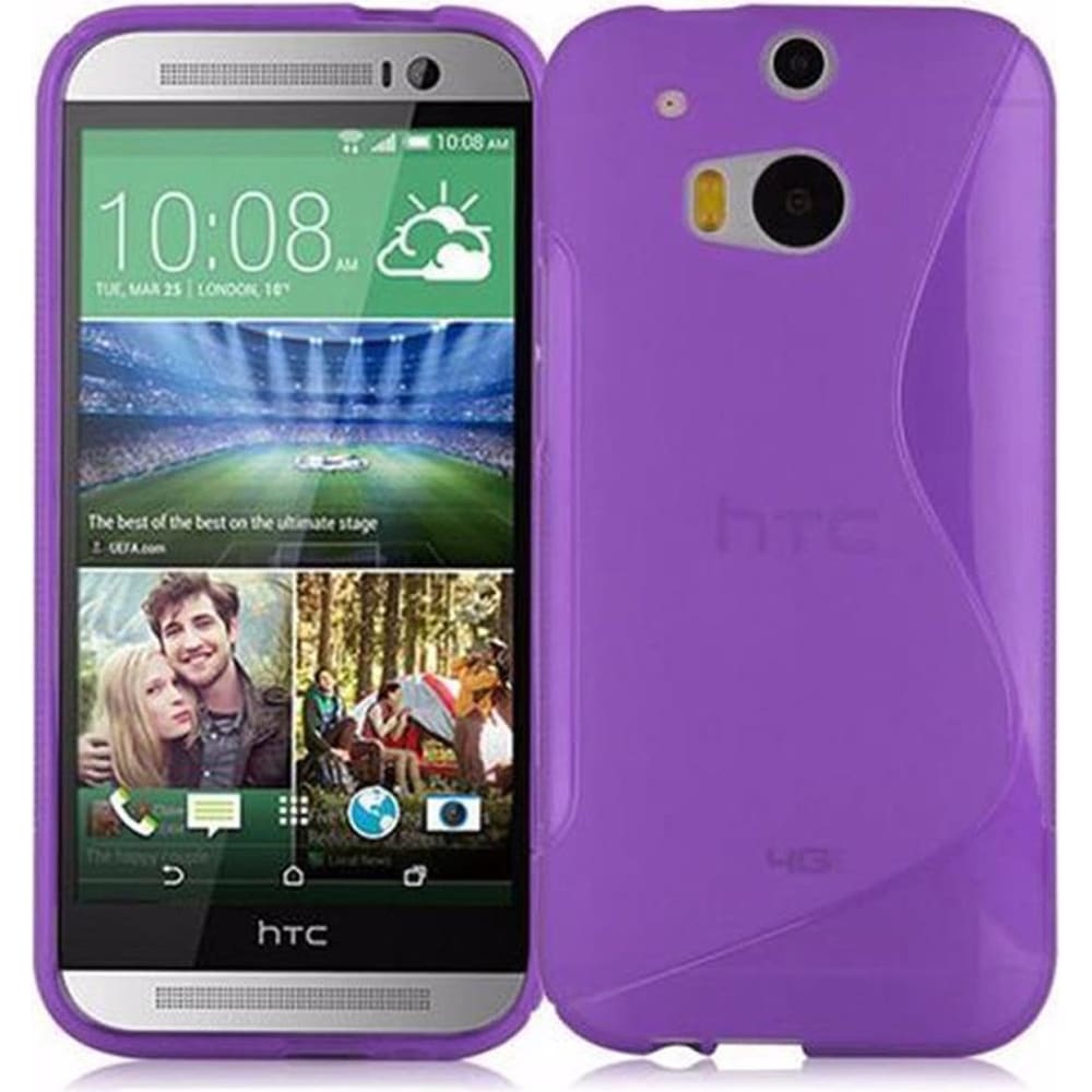 Cadorabo TPU S-Line Cover (HTC One M8), Smartphone Hülle, Violett