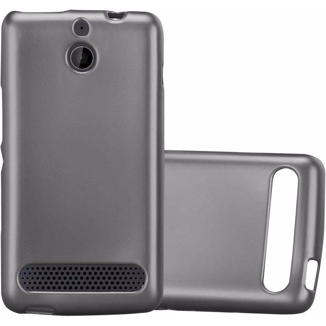 Cadorabo TPU Matt Metallic Cover (Sony Xperia E1), Smartphone Hülle, Grau