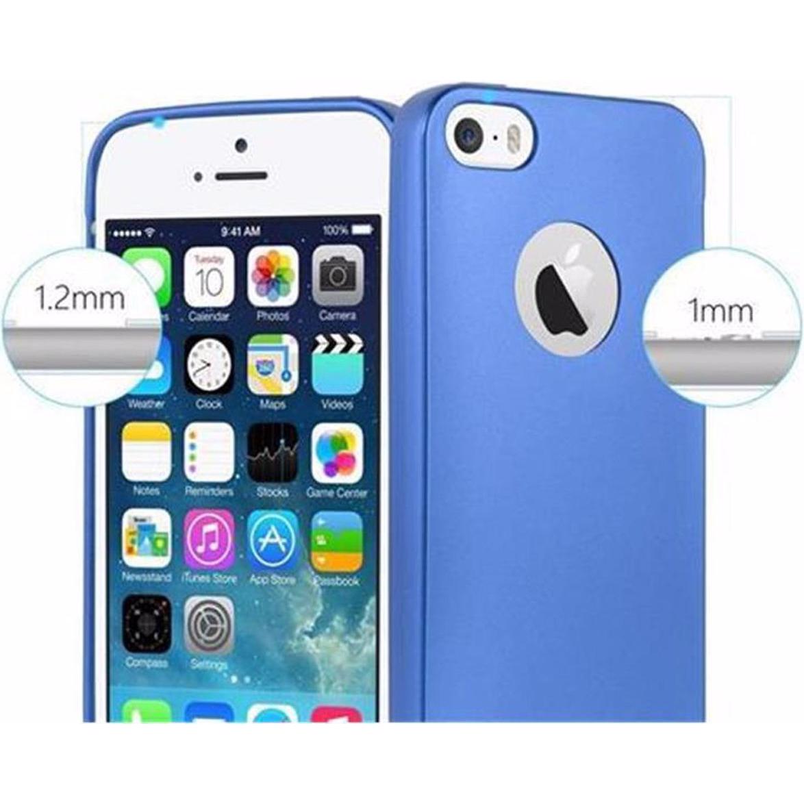 Thumbnail - Cadorabo TPU Matt Metallic Cover (Apple iPhone 5), Smartphone Hülle, Blau
