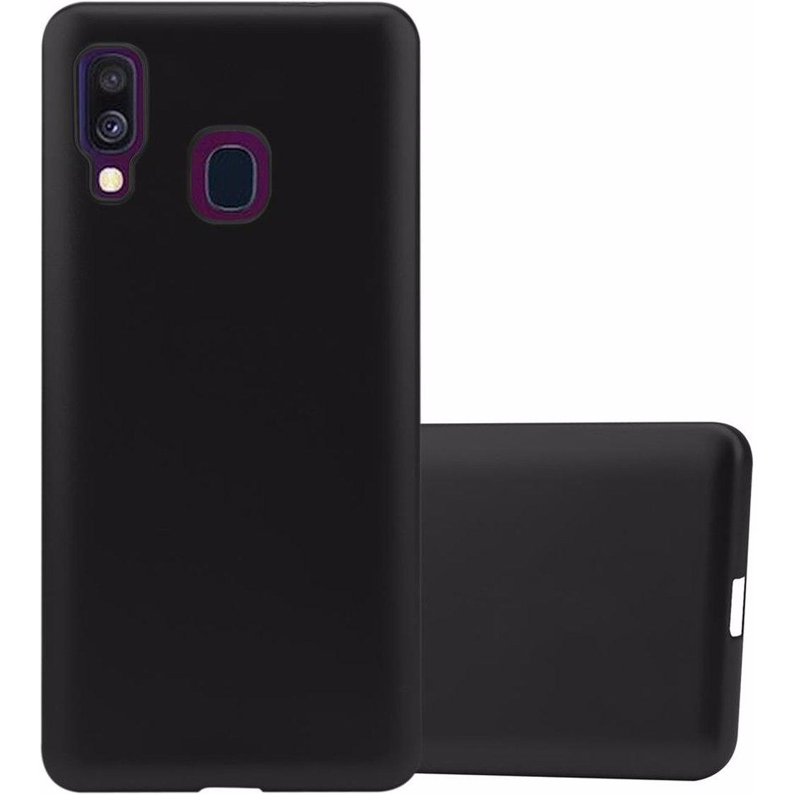 Cadorabo TPU Matt Metallic Cover (Samsung Galaxy A40), Smartphone Hülle, Schwarz