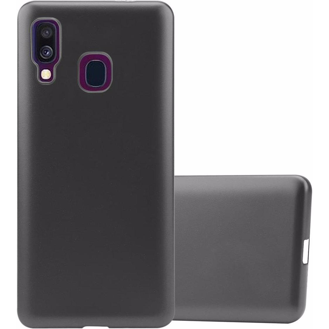 Cadorabo TPU Matt Metallic Cover (Samsung Galaxy A40), Smartphone Hülle, Grau