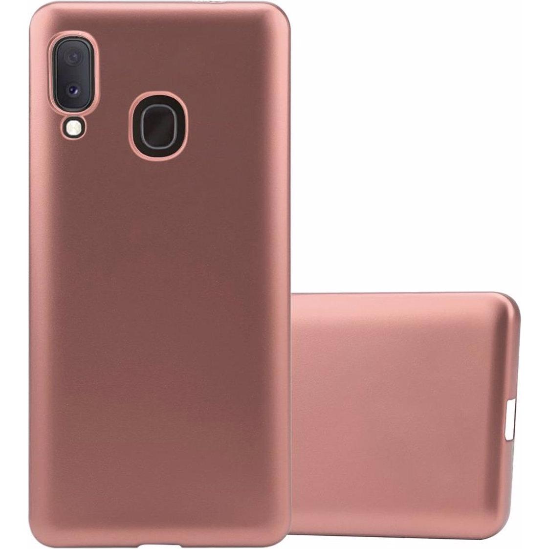 Cadorabo TPU Matt Metallic Cover (Samsung Galaxy A20e), Smartphone Hülle, Rosa