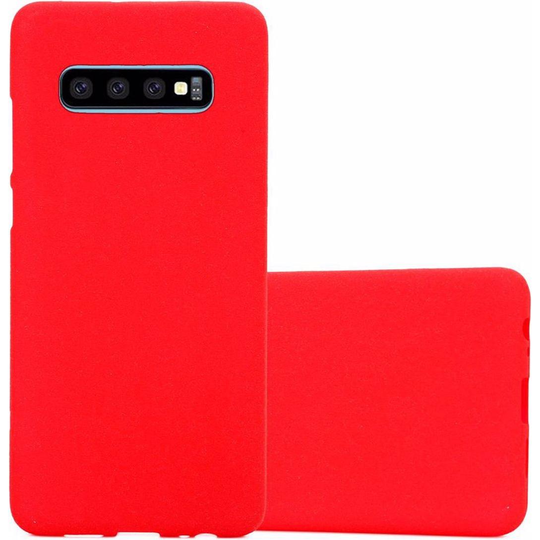 Cadorabo TPU Frosted Cover (Samsung Galaxy S10+), Smartphone Hülle, Rot