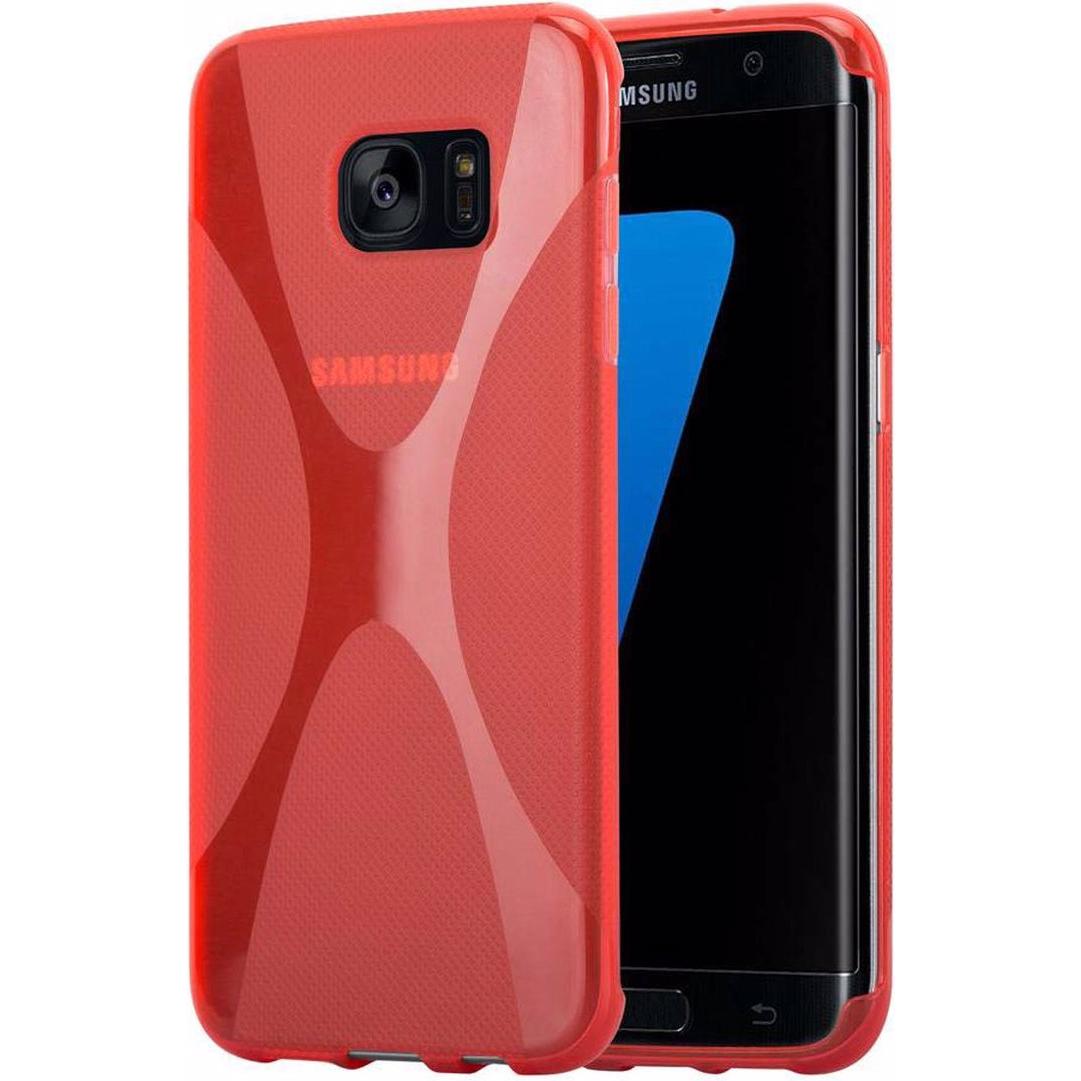 Thumbnail - Cadorabo TPU X-Line Cover (Samsung Galaxy S7 Edge), Smartphone Hülle, Rot
