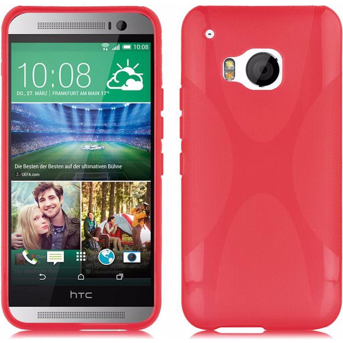 Cadorabo TPU X-Line Cover (HTC One M9), Smartphone Hülle, Rot