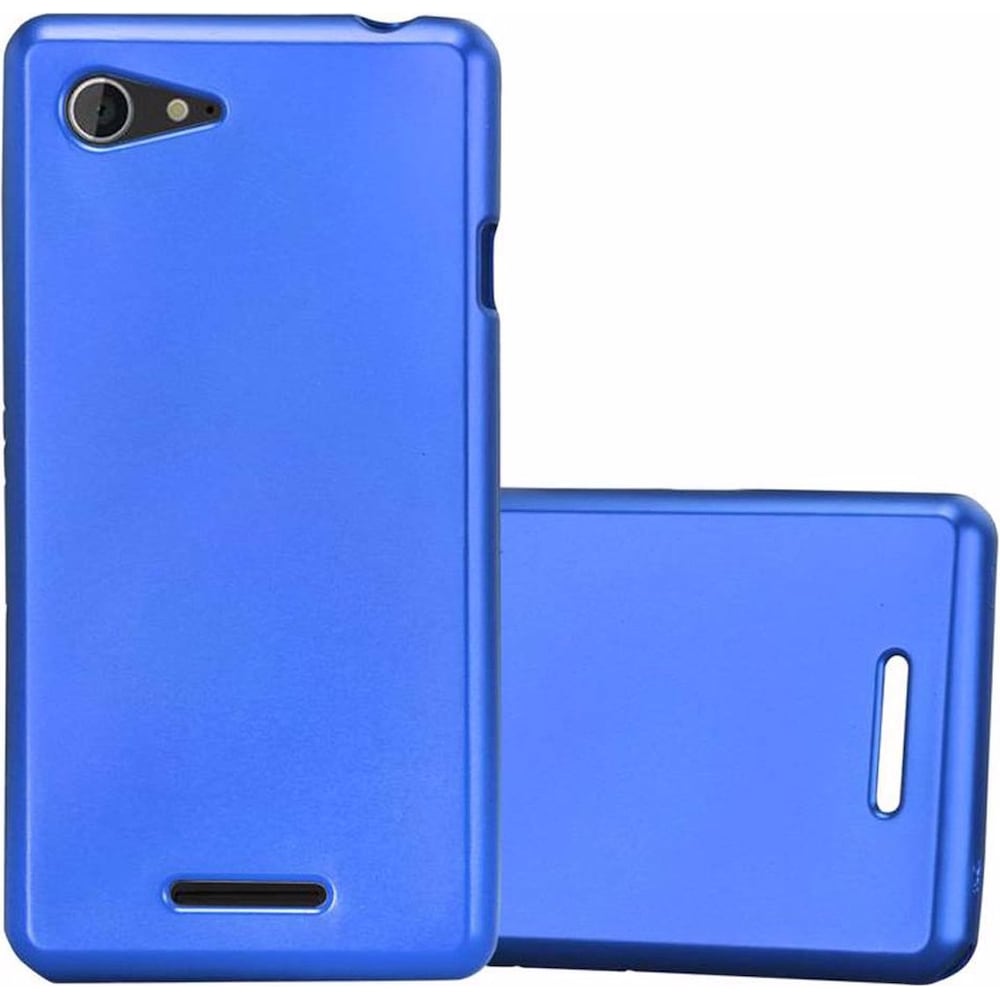 Cadorabo TPU Matt Metallic Cover (Sony Xperia E3), Smartphone Hülle, Blau