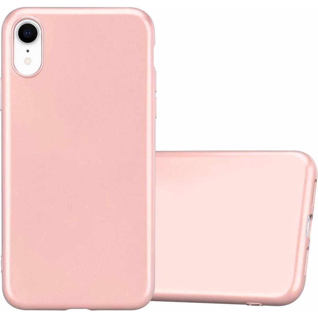 Cadorabo TPU Matt Metallic Cover (Apple iPhone XR), Smartphone Hülle, Rosa