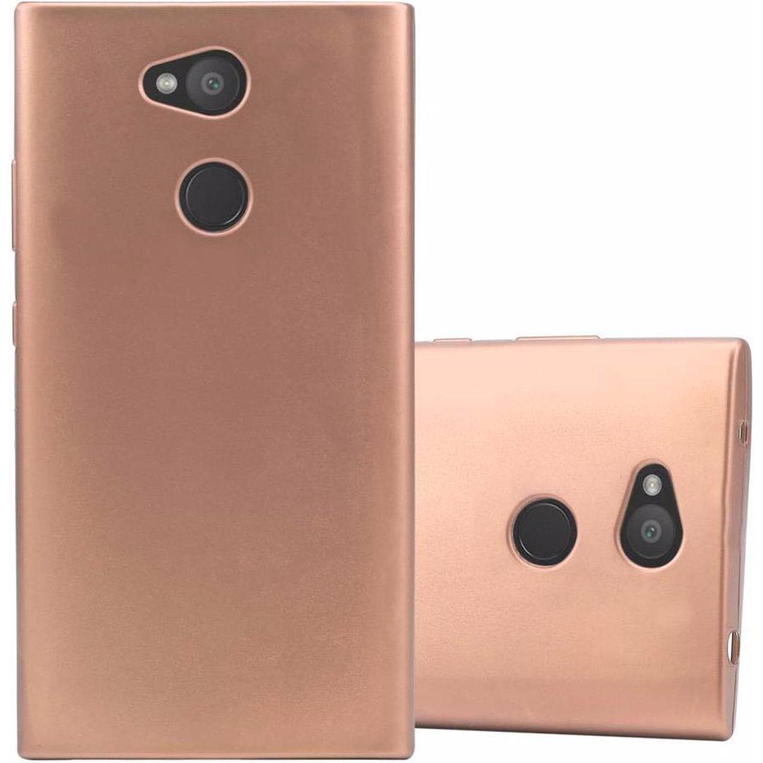 Cadorabo TPU Matt Metallic Cover (Sony Xperia L2), Smartphone Hülle, Rosa