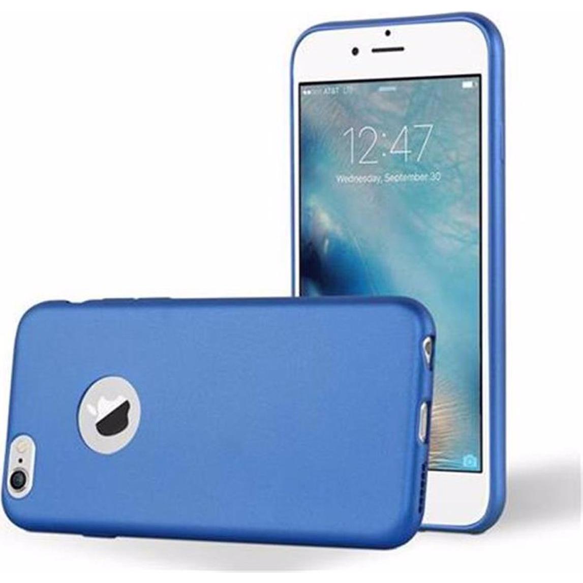 Cadorabo TPU Matt Metallic Cover (Apple iPhone 6 Plus), Smartphone Hülle, Blau
