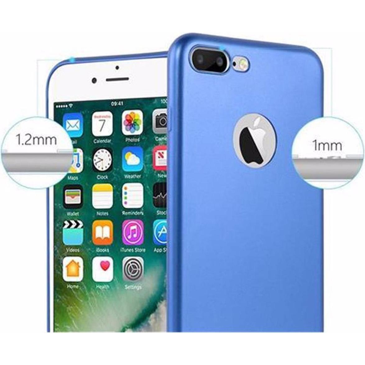 Thumbnail - Cadorabo TPU Matt Metallic Cover (Apple iPhone 8 Plus), Smartphone Hülle, Blau