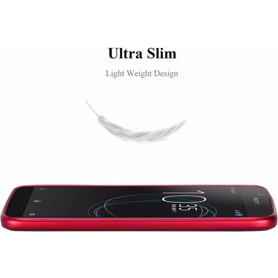 Thumbnail - Cadorabo TPU Matt Metallic Cover (Sony Xperia L1), Smartphone Hülle, Rot