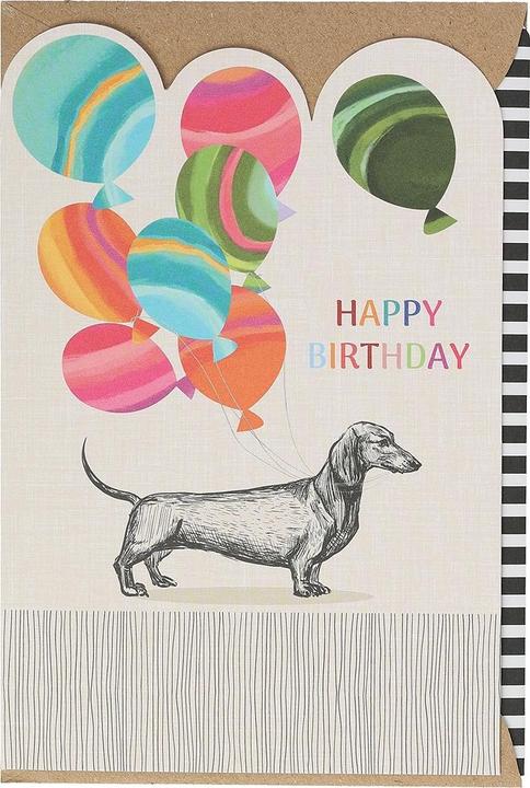 Actual product image Artebene Geburtstagskarte - Dackel "Happy Birthday" Luftballons (1 pcs.)