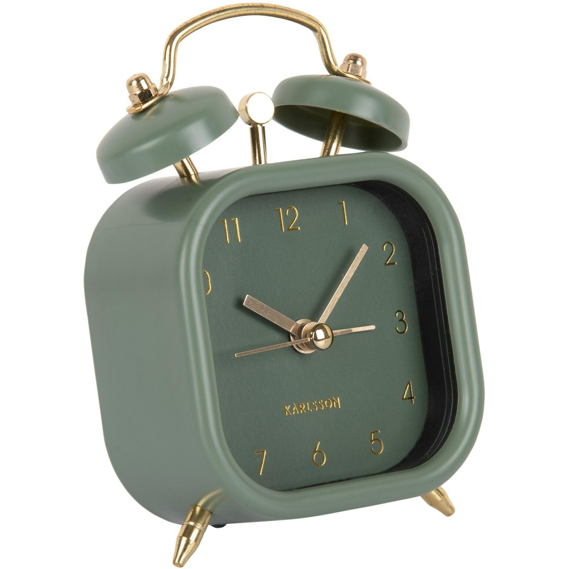 Karlsson, Wecker, Klassischer Wecker Metallic Glam square Jungle green