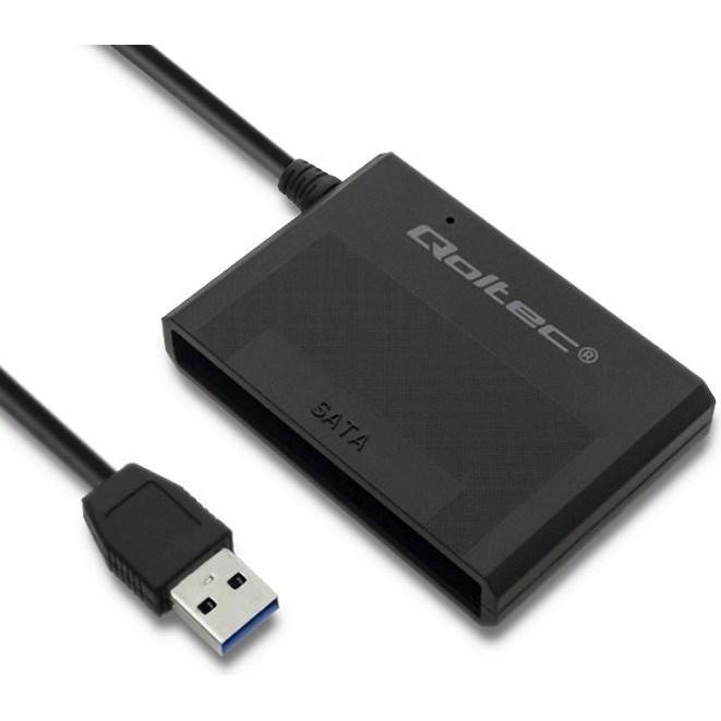 Thumbnail - Qoltec Hard Drive Adapter USB 3.0 HDD/SSD (SATA, USB 3.0), Netzwerkadapter, Schwarz