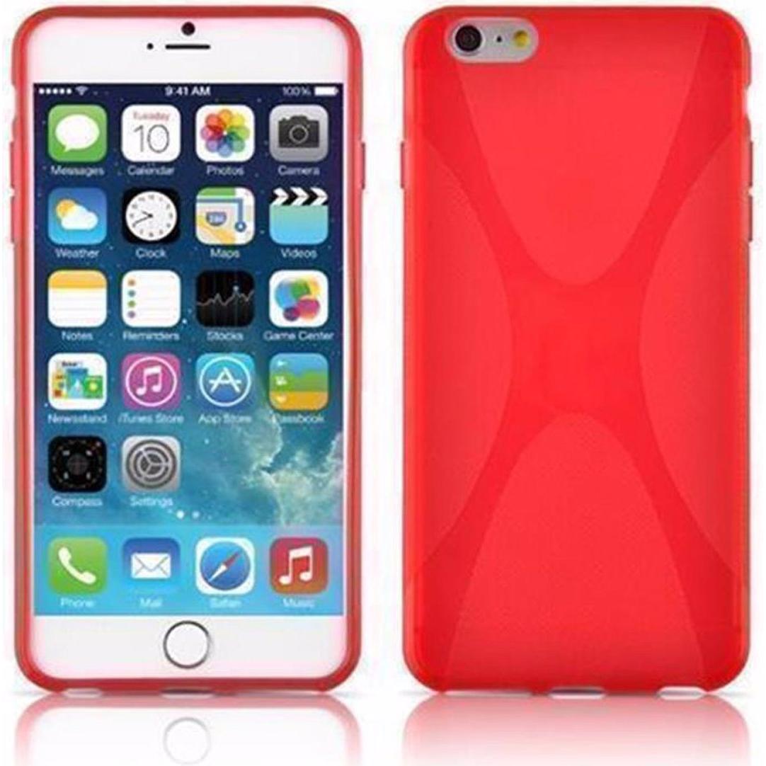 Cadorabo TPU X-Line Cover (Apple iPhone 6 Plus), Smartphone Hülle, Rot