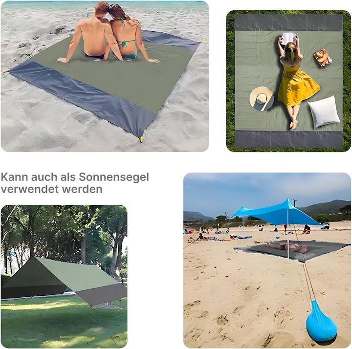 Produktbild Hermex Sandfreie Stranddecke Strandmatte Strandtuch Liegetuch Picknickdecke