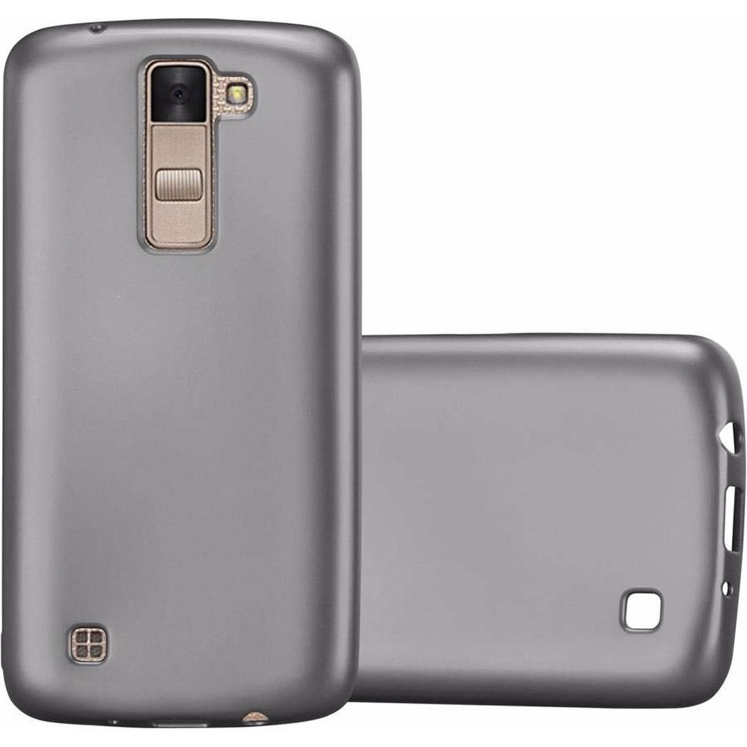 Cadorabo TPU Matt Metallic Cover (LG K8), Smartphone Hülle, Grau