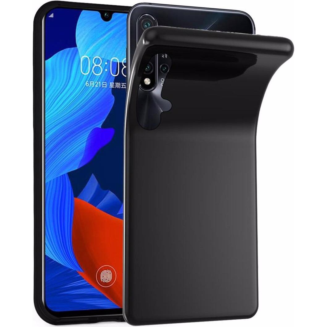 Cadorabo TPU Ultra Slim AIR Cover (Huawei Nova 5), Smartphone Hülle, Schwarz